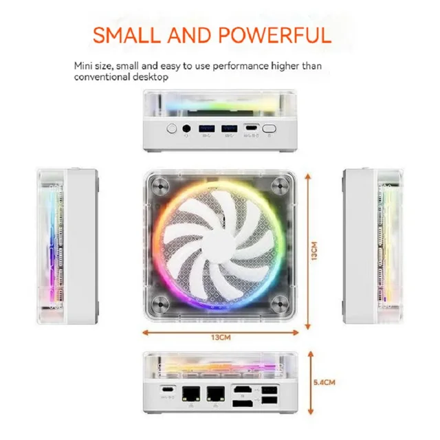 FIREBAT MINIPC AMD R7-7735HS 6600H Mini Pc Colorful Gamer 16GB 512GB DDR5 RJ45 Desktop Gaming Computer BT5.2 WIFI6 M.2 2280 SSD 5