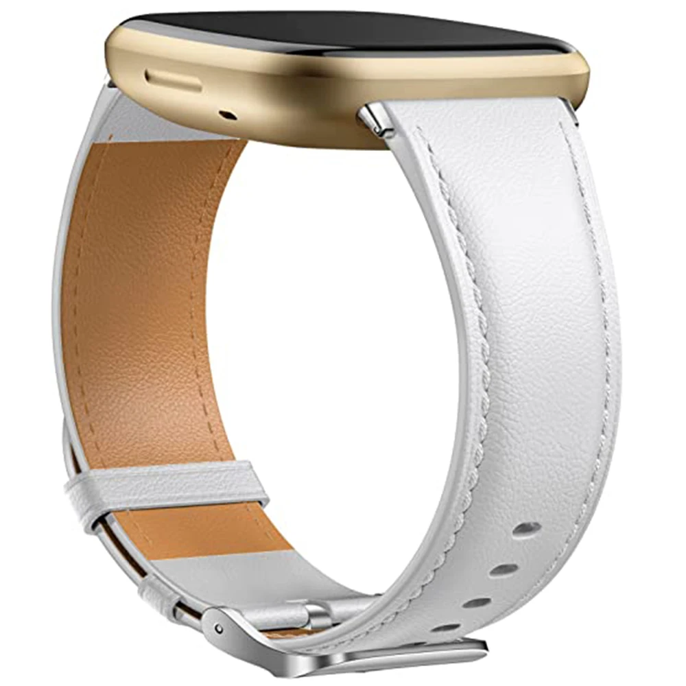 Genuine Leather Watch Band for Men - Premium Bracelet Strap for Fitbit Versa