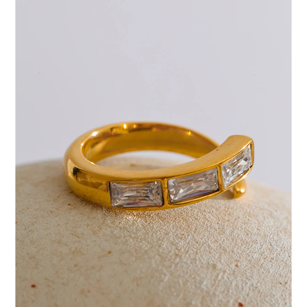 Yhpup Adjustable Ring 18K Golden PVD Plated