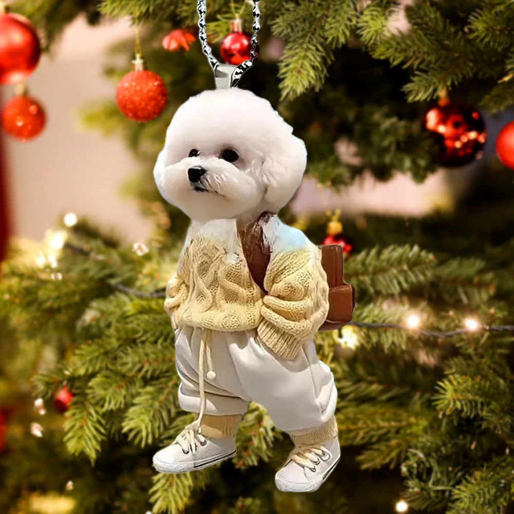Acrylic Car Hanging Puppy Ornament for Interior Decoration
