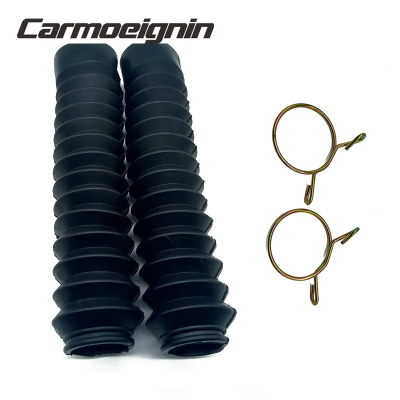 Set Universale Di Ghette Per Forcella Moto | Lunghezza 28 Cm, Copertura In Gomma | Proteggi Forcella Per Harley, Yamaha, Honda, Norton | Con Fascette