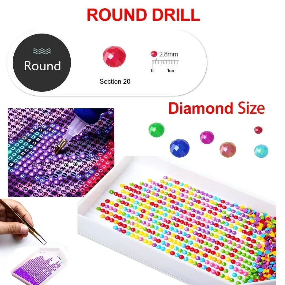 5D DIY Diamond Painting Abstract Ring Art Retro Full Drill Kit Vintage Film Mordor Castle Lord Magic Kid Handcarft Bed RoomDecor - 4