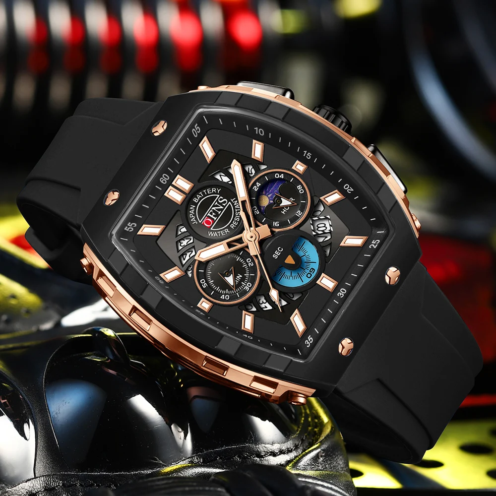 Ofns Sports Quartz Men's Casual Wristwatches With Chronograph Fashion Business Luxury Men's Watch Auto Date Clock Male, Alina Gadgets
