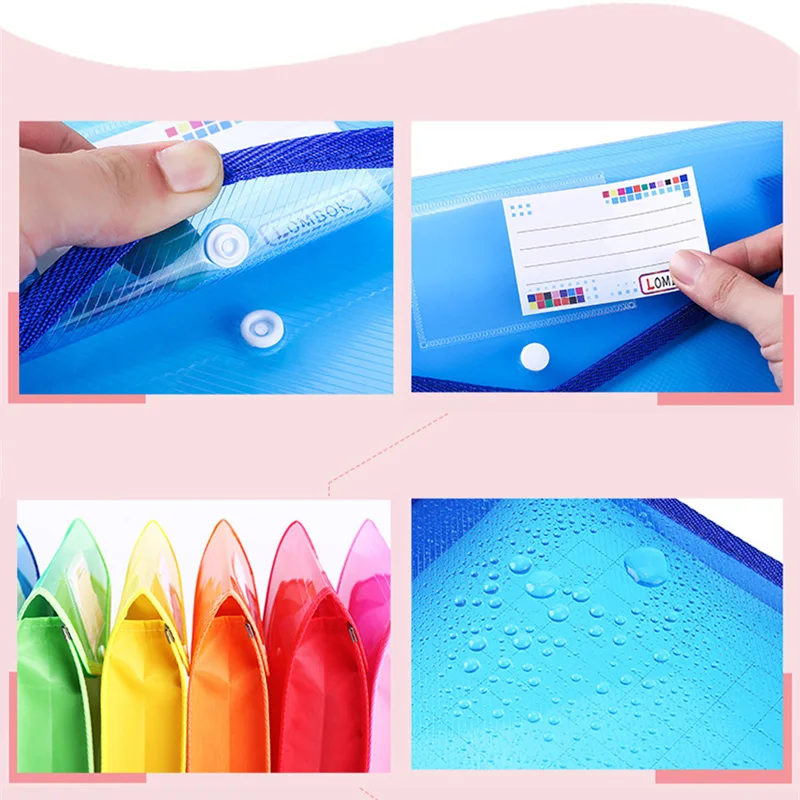 A5/A4/FC/A3 Colorful Accordion File for School Test Papers Office Documents Portable Multi-Page PP Students Expanding Folder storage bag,document bag,file holder