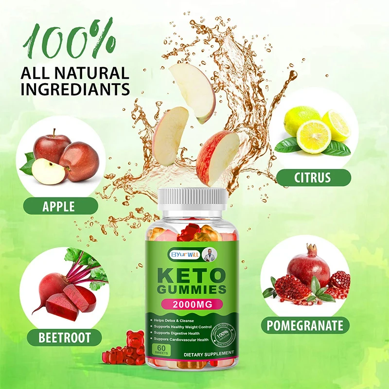 Keto Malic Acid Gummies Natural Energy Supplement For Body Cleanse Immune Support Gut Health Beet Root VB12