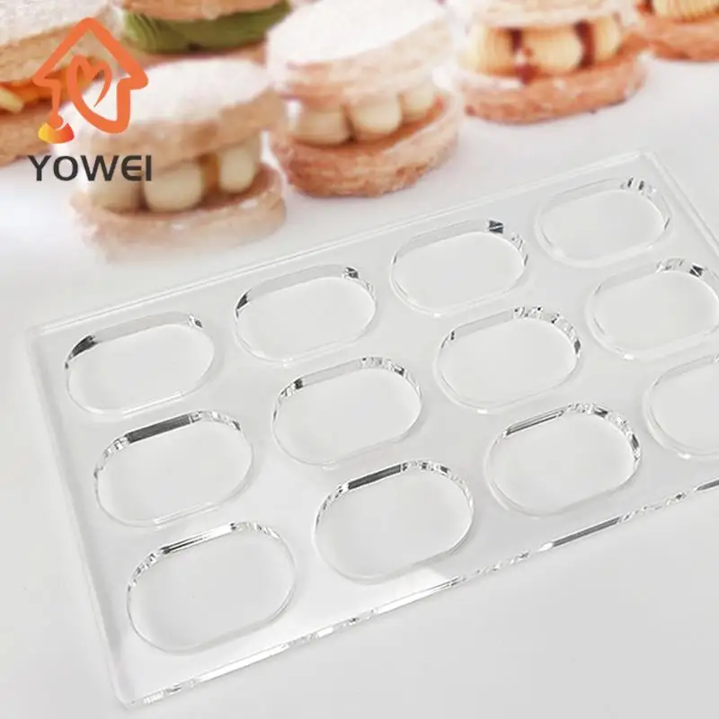 1Pcs Polycarbonate Dacquoise Cake Mold Oval Round Shaped Dakovaz Macaron Mould cake baking tools