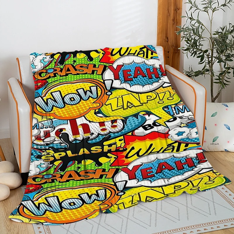 

Pop Art Nap Blanket Sofa Winter King Size Warm Bed Fleece Camping Custom Decorative Fluffy Soft Blankets Microfiber Bedding