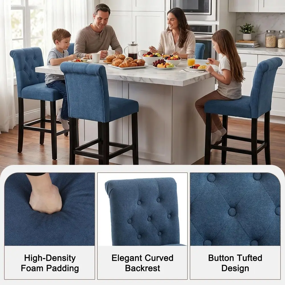 Upholstered Counter Stools Set 3