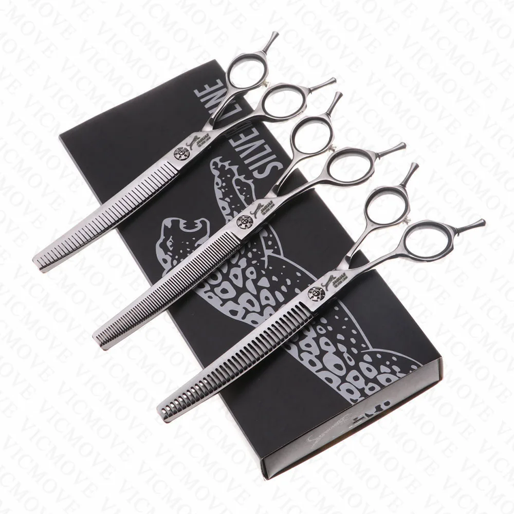 JP440C 고급형 7인치 전문 애견 미용 가위 왼손잡이용 곡선형 숱가위 (애견/동물 털용)