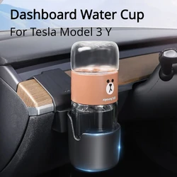 For Tesla Model 3 Y Dashboard Water Cup Holder Central Control Phone Holder Organizer Left Storage Box Car Interior Accessories