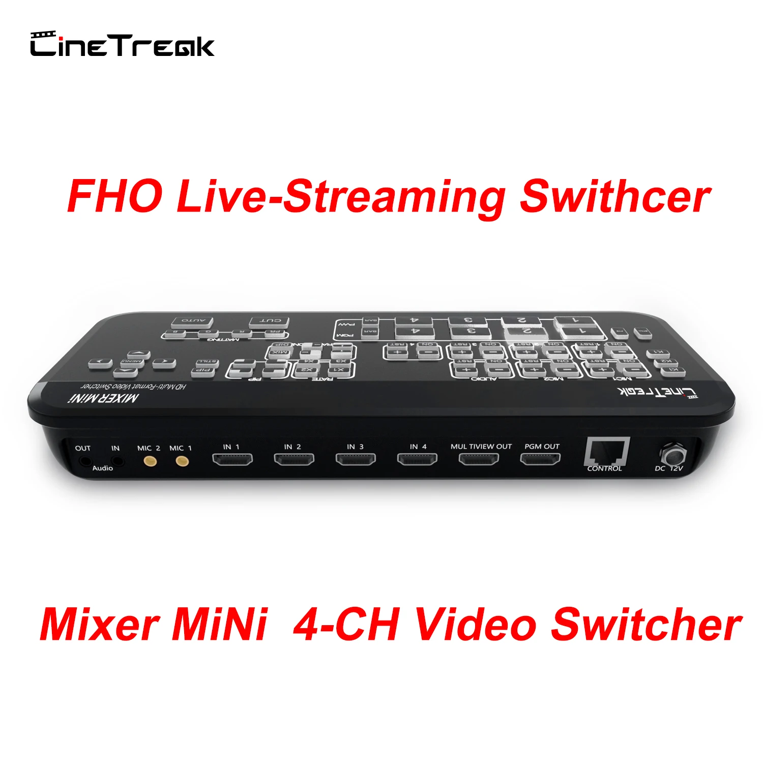 Cinetreak Mixer Mini Fhd Live-Streaming Swithcer Video 4-Ch Multi-View E Registrazione Vs Blackmagic Design Atem Devicewell 7105