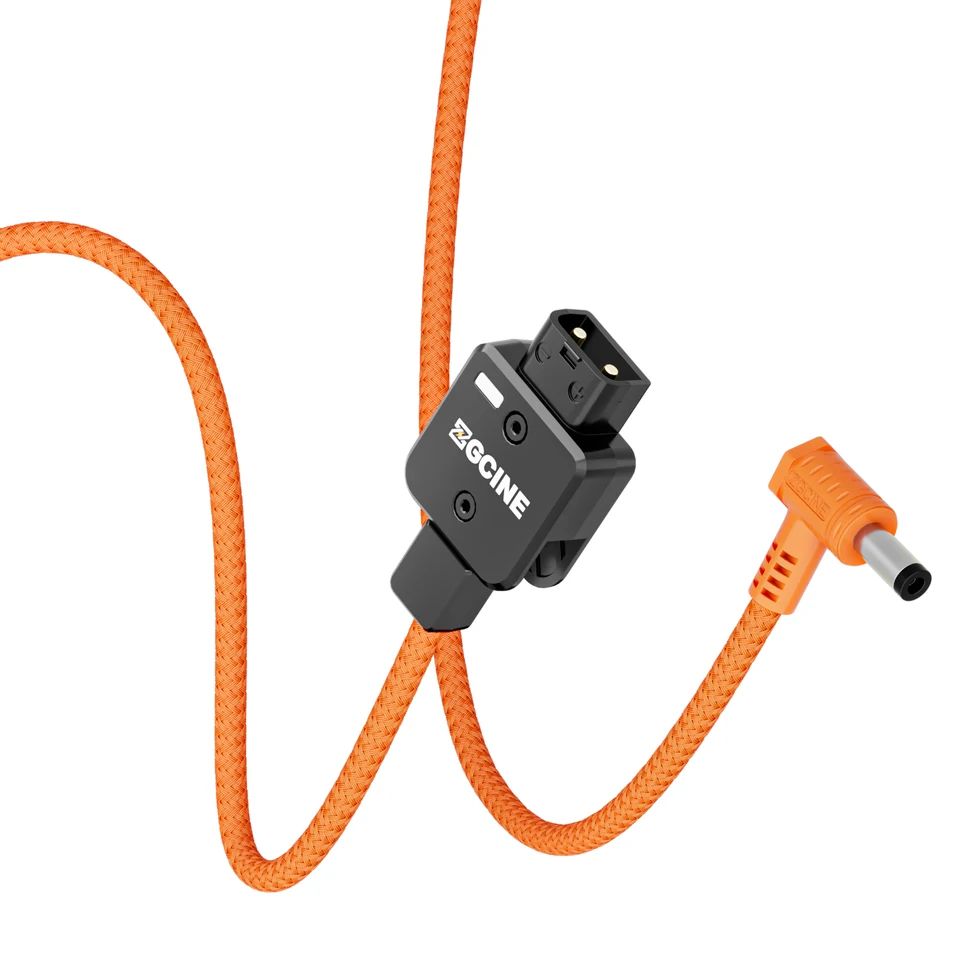 ZGCINE D-Tap To Lemo 2Pin Power Cable - 60cm Orange Braided Cable For RED/ARRI/SONY Cameras