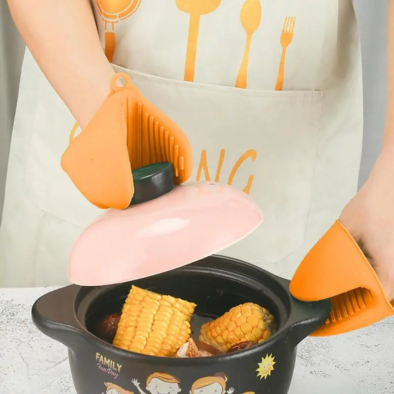 Kitchen Silicone Heat Resistant Gloves Clips Insulation Non Stick Anti-Slip  Pot bowl Holder Clip Cooking Baking Oven Mitts - China Silicone Glove Clips  and Cooking Clip price