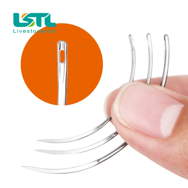Veterinary Suture Needle Surgical Needle Pig Cattle Sheep Poultry Beast Medical Tool Veterinary Equipment Livestock Tools 10 Pcs veterinary needle