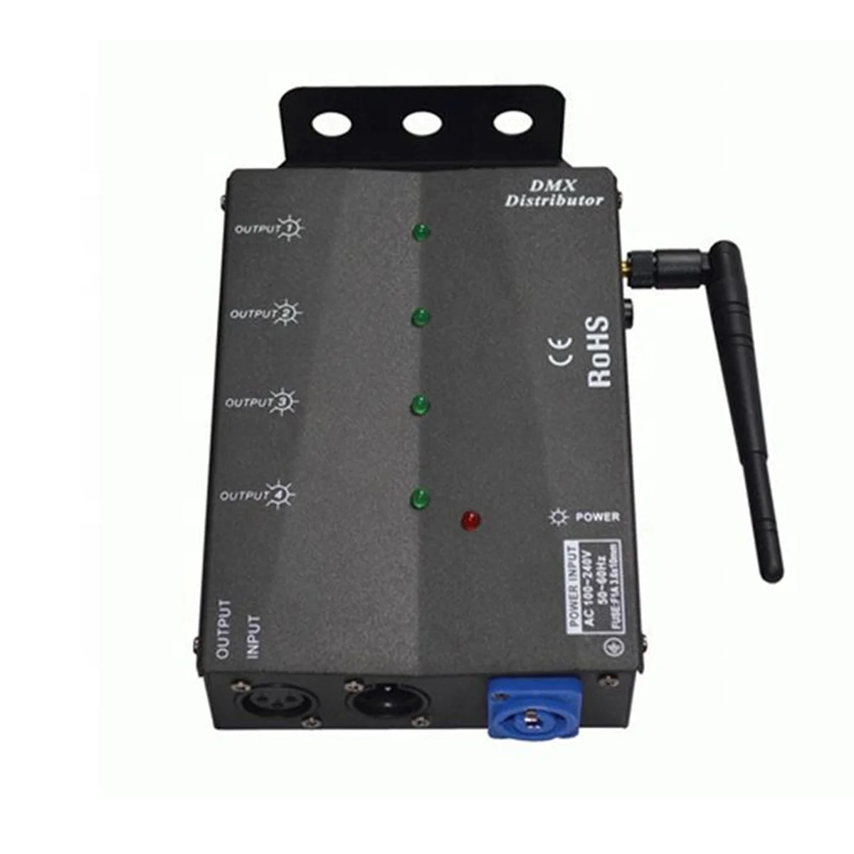 B48A 4채널 무선 분리형 DMX512 스플리터 디스트리뷰터 DMX512/1990 신호 데이터 1입력 4출력 측면 설치형