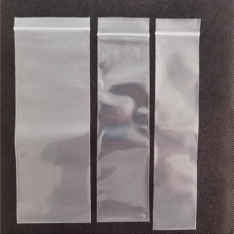100pcs 0.12mm Transparent Long Strip Self Seal Bag Slender PE Zip Sealed Bag Plastic Slim Moisture-proof Storage Packing Bags 4