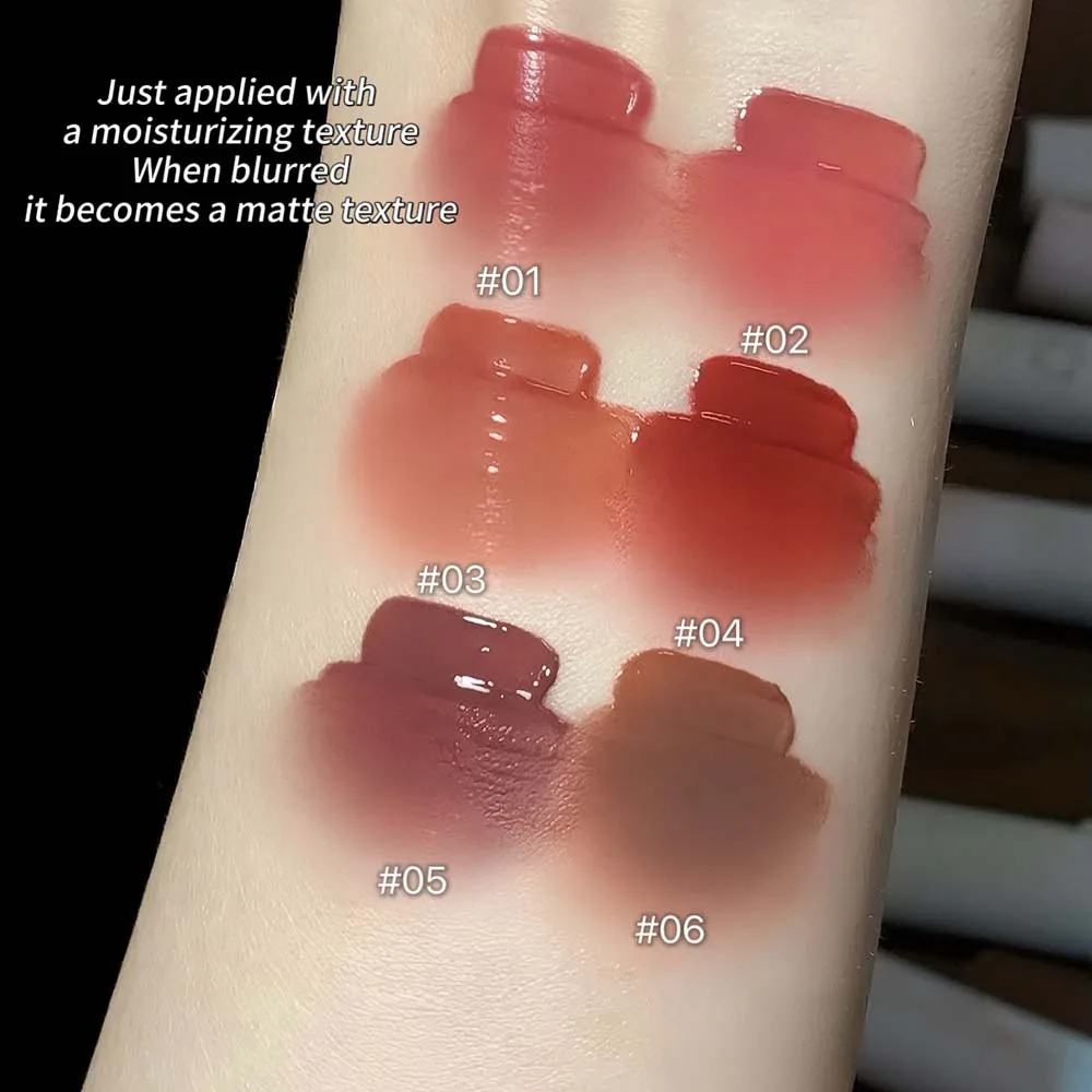 Reddish Brown Matte Gloss Moisturizer Hydrating Mirror Glossy Glaze Watery Lipstick Liquid Non-Stick Cup Lip Tint Makeup_voghion.com
