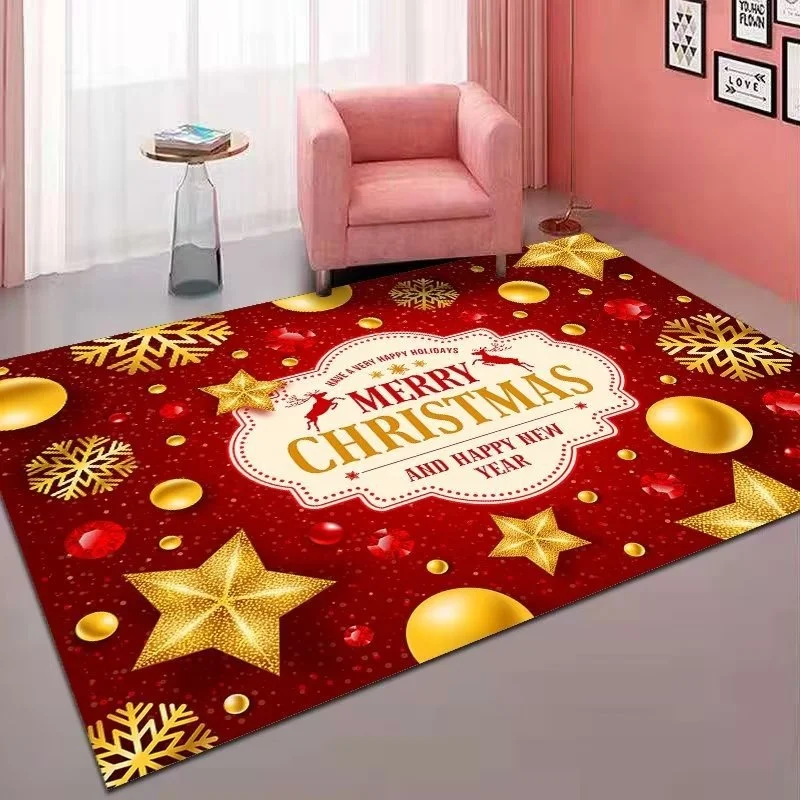 2024MerryChristmasDoorMatLivingRoomNewYearCarpetChildrens