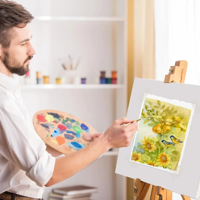 30 Fogli Carta Per Acquerelli Fatta A Mano 300g/m² – Formato 10,2x15,2 Cm, Pressata A Freddo, Testurizzata, Ideale Per Inviti E Pittura - 3