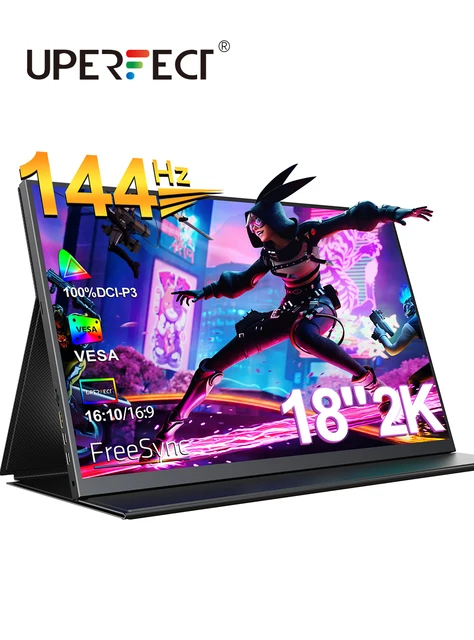 UPERFECT 18인치 2.5K 144Hz 휴대용 게이밍 모니터 노트북