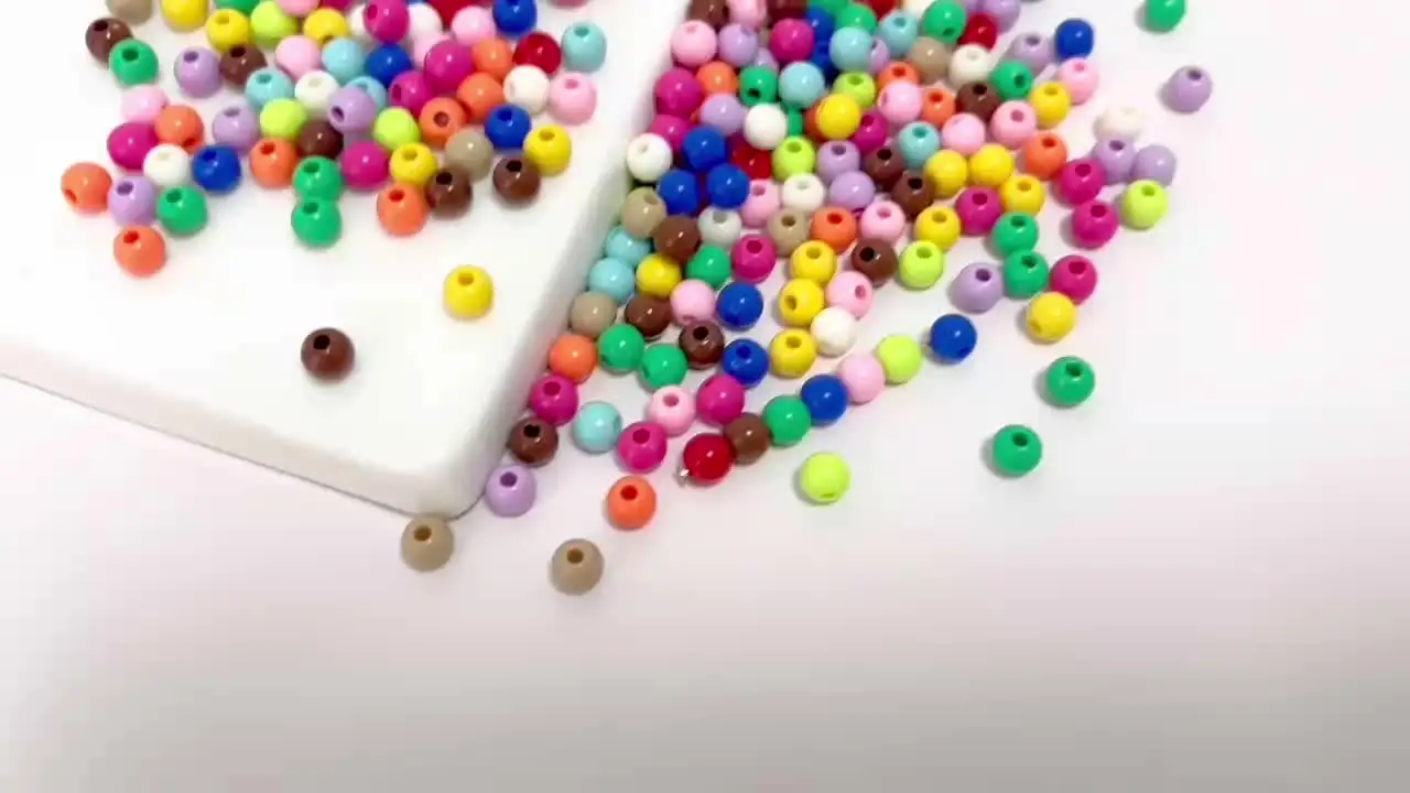 200 шт. цветные акриловые светящиеся бусины круглые свободные бусины-разделители