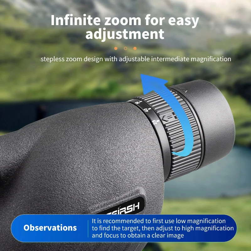 Transparent monocular telescope, variable frequency monocular telescope, suitable for outdoor camping hunting bird watching 3
