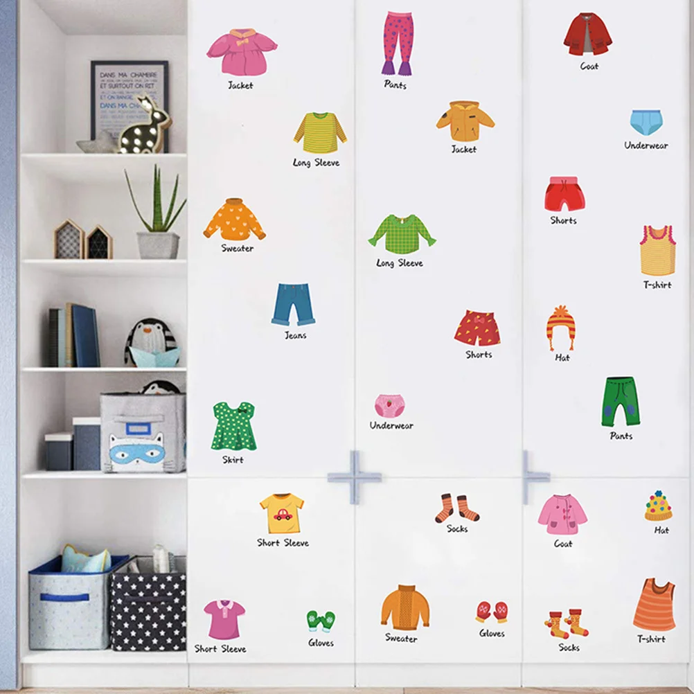 

Removable Sticker Decor Clothes Sticker Clothes Organization Label Nursery Decals for Boys Storage Box Stickers Clothes Labels