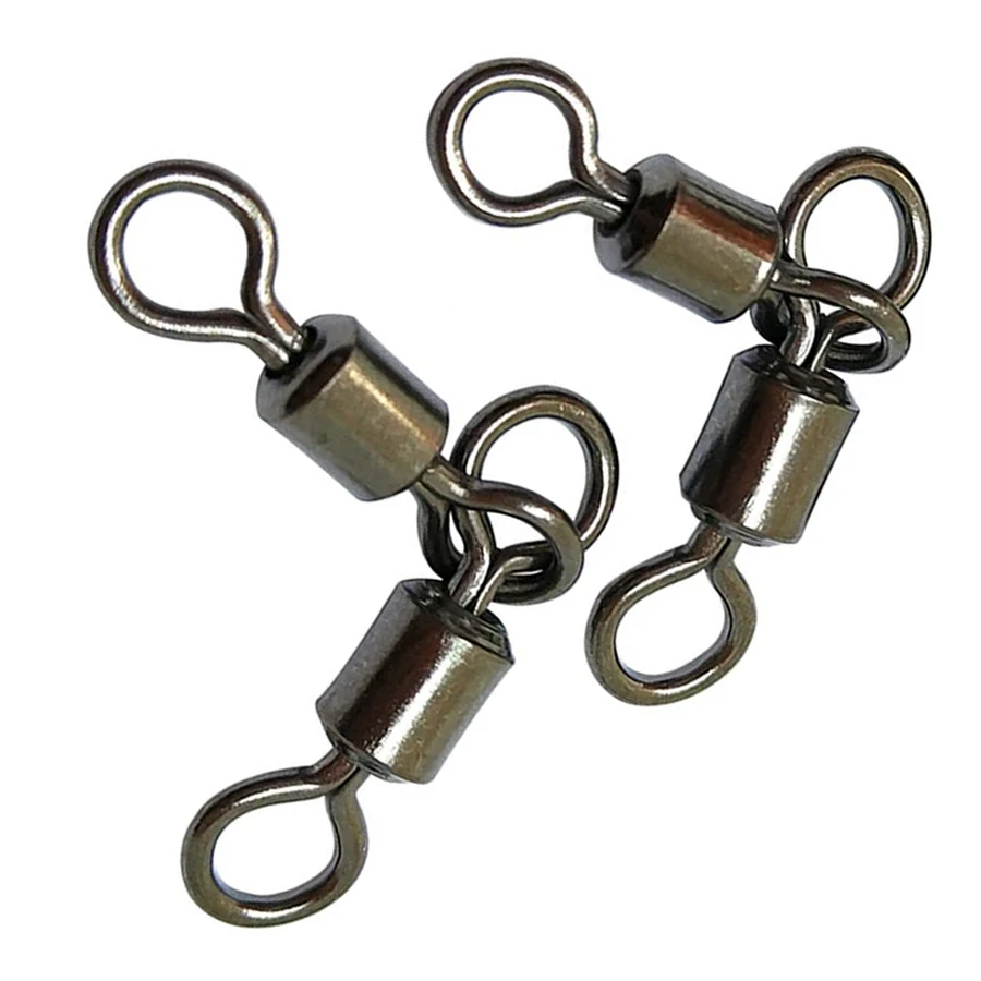 20pcs 3 Way Fishing Swivel Rolling Swivels Saltwater Freshwater Carp