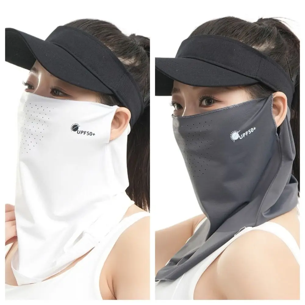 

Letter Summer Ice Silk Face Mask Fishing Face Shield Breathable Sunscreen Face Veil Climbing Mask Veil Sun Protection