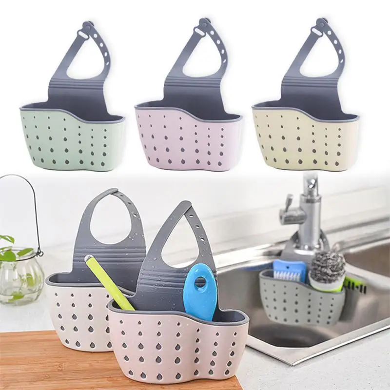 Kitchen Storage Drain Basket Soap Sponge Holder Kitchen Sink Holder Adjustable Sponge Shelf Hanging Drain Basket Tools kitchen accessories