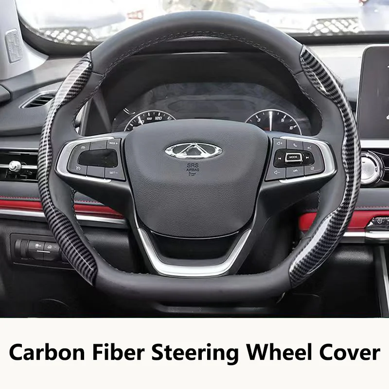 

Car Steering Wheel Cover Carbon Black Fiber for Chery Tiggo 3 4 5 Tiggo 7Pro Tiggo 8 5X 3X Arrizo GX EQ7 Steering Wheel Cover