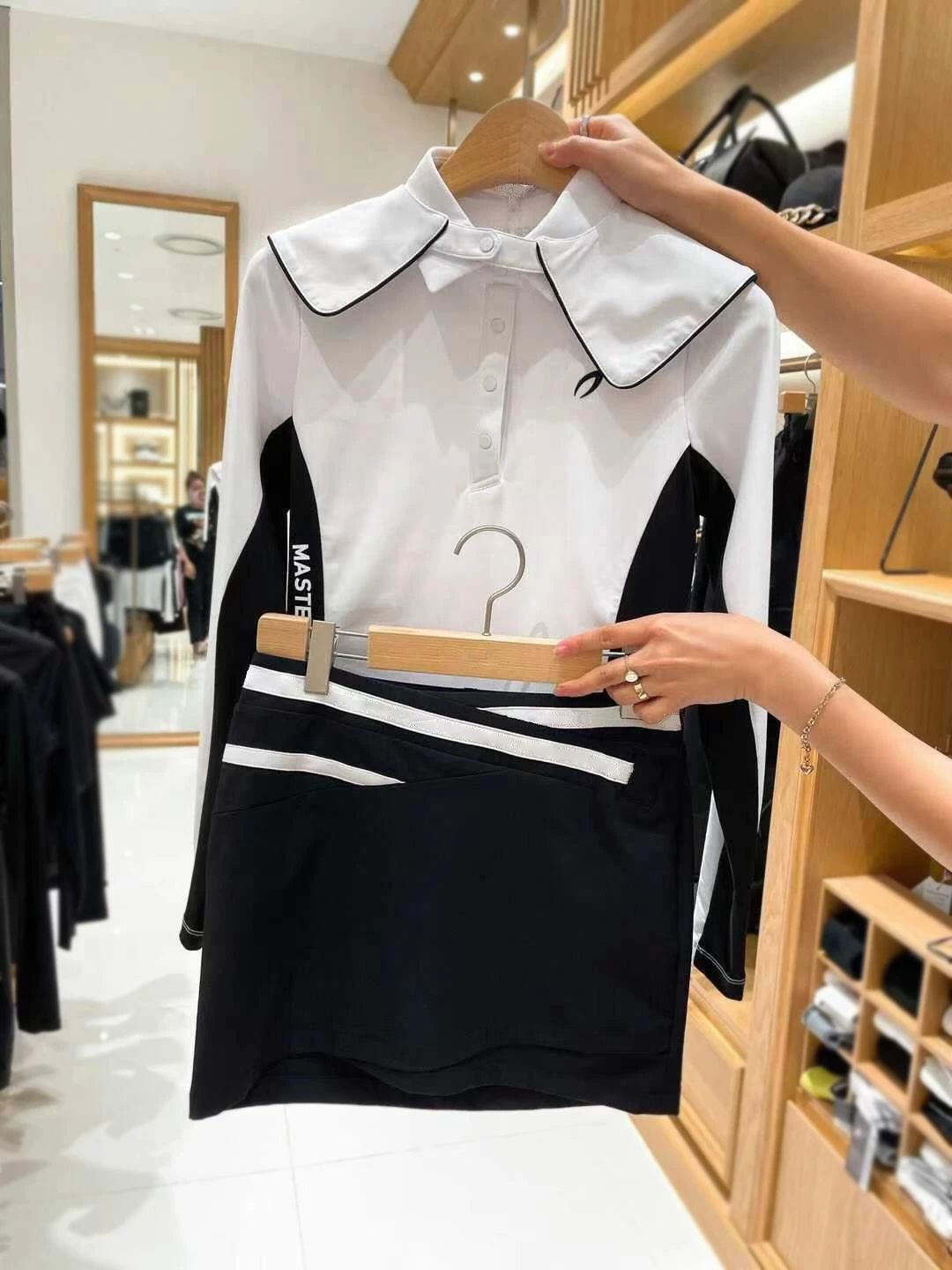 

new spring summer long sleeves golf shirts for women ladies golf wear stretch quick dry removable collar fashion design golf top