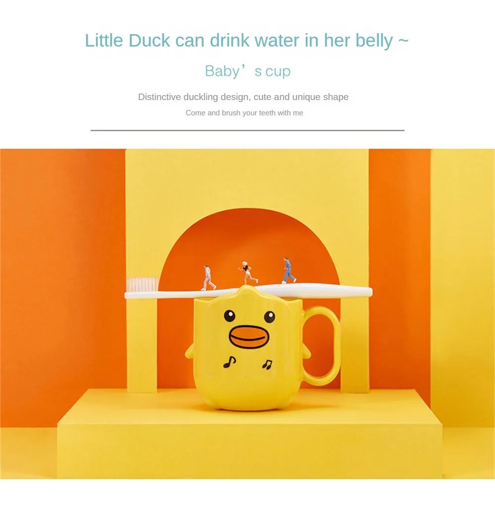 Bicchiere portaspazzolini per bambini a forma di papera in plastica_voghion.com