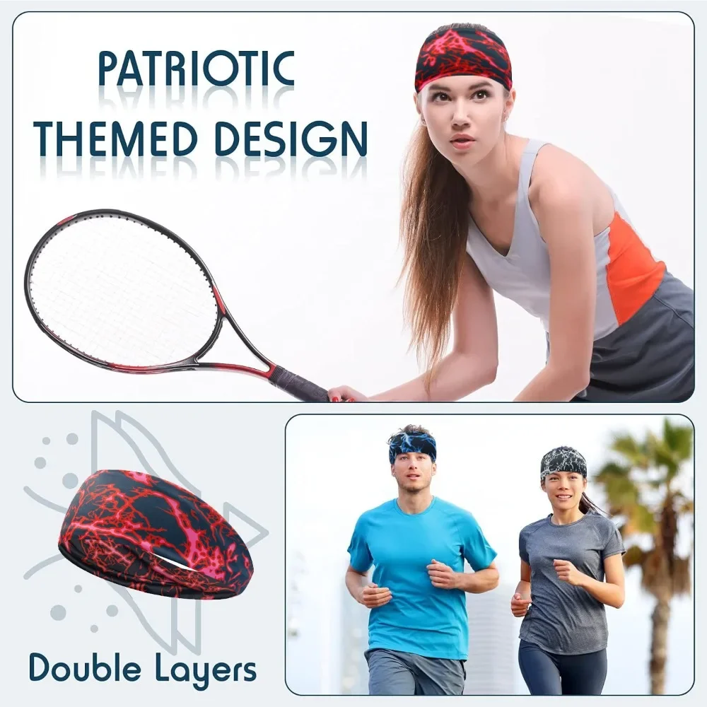 Printed Sport Hairband Fitness Yoga Headband Men Women Sports Non Slip Breathable Athletic Headband Elastic Sweat Absorbing