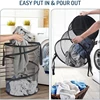 Folding Dirty Laundry Sorting Basket Large Mesh Yarn Storage Bag Frame Bucket Laundry Organizers Storage Pouch Storage Organizer 3