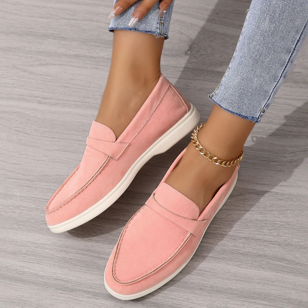 Classic Men Casual Slip-on Loafers Shoes Comfortable Kid Suede Walking Mujer casual shoes casual loafers