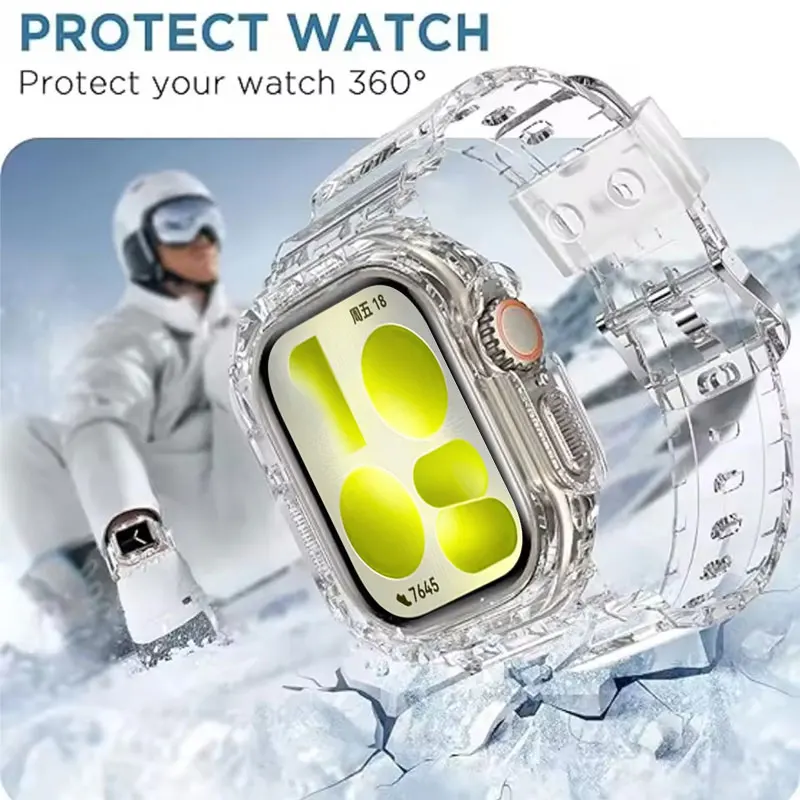 2-in-1 Transparent Silicone Band and Case Combo