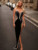 Women Summer Sexy Strapless Backless Beading Black Maxi Bodycon Custume Dress 2023 Elegant Party Stage Performance Dress Vestido