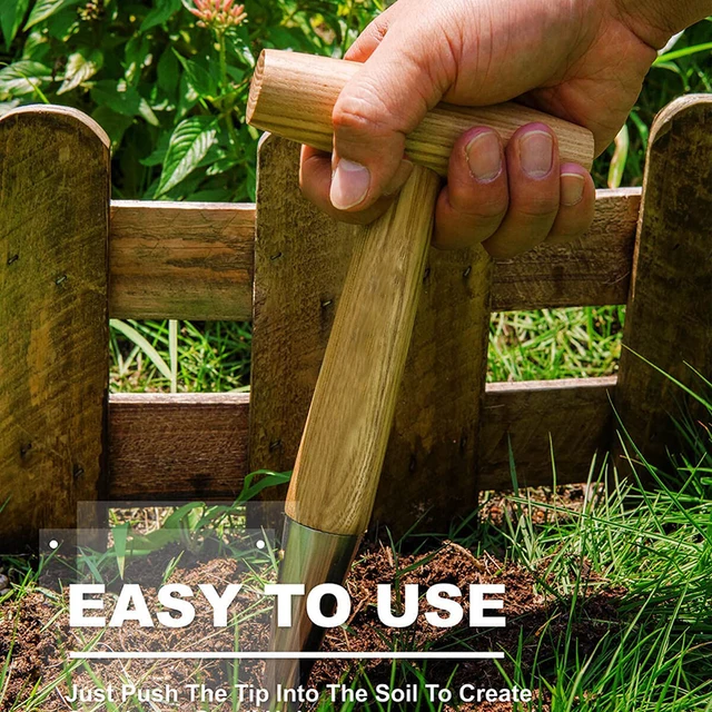 Kerti Szerszám Vetőmag Ültetvényes Adagoló Acélkert Ültetéséhez Fa T Alakú Fogantyúval 11 Hüvelyk Kertészkedéshez - Image 5
