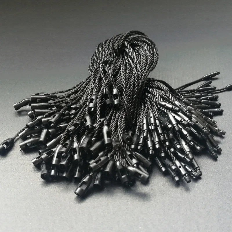 Bulk Pack of 100 Plastic Tag Fasteners with 20CM Polyester Rope
