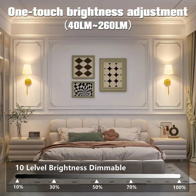 Wireless battery powered wall lamp rechargeable wall lamp dimmable detachable bulb remote control 10 color wireless wall lamp 2