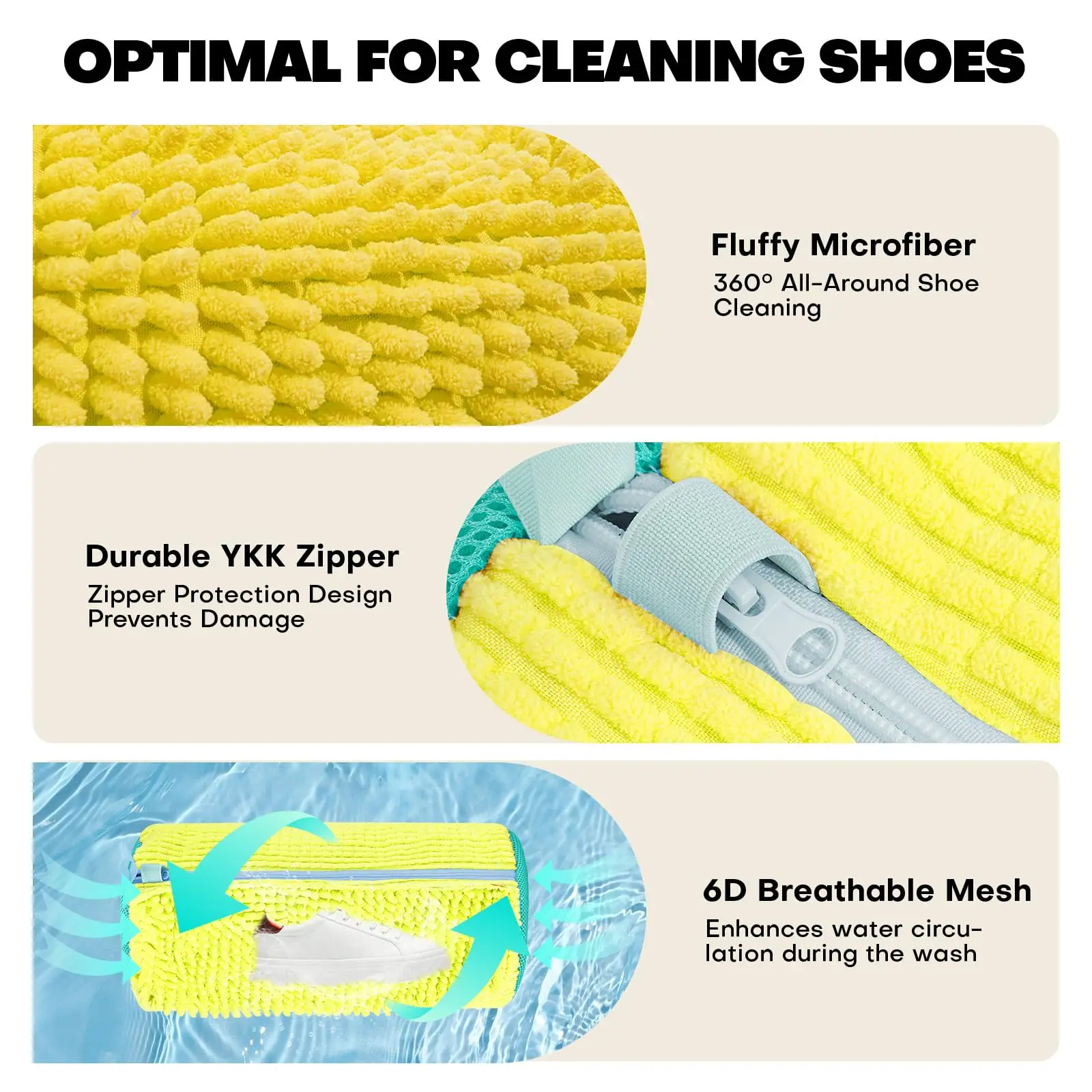2PCS Shoe Washing Machine Bag: Laundry Shoe Bag for Washer and Dryer Reusable Shoe Cleaning Bag for Sneaker Tennis Shoes Unstai 3
