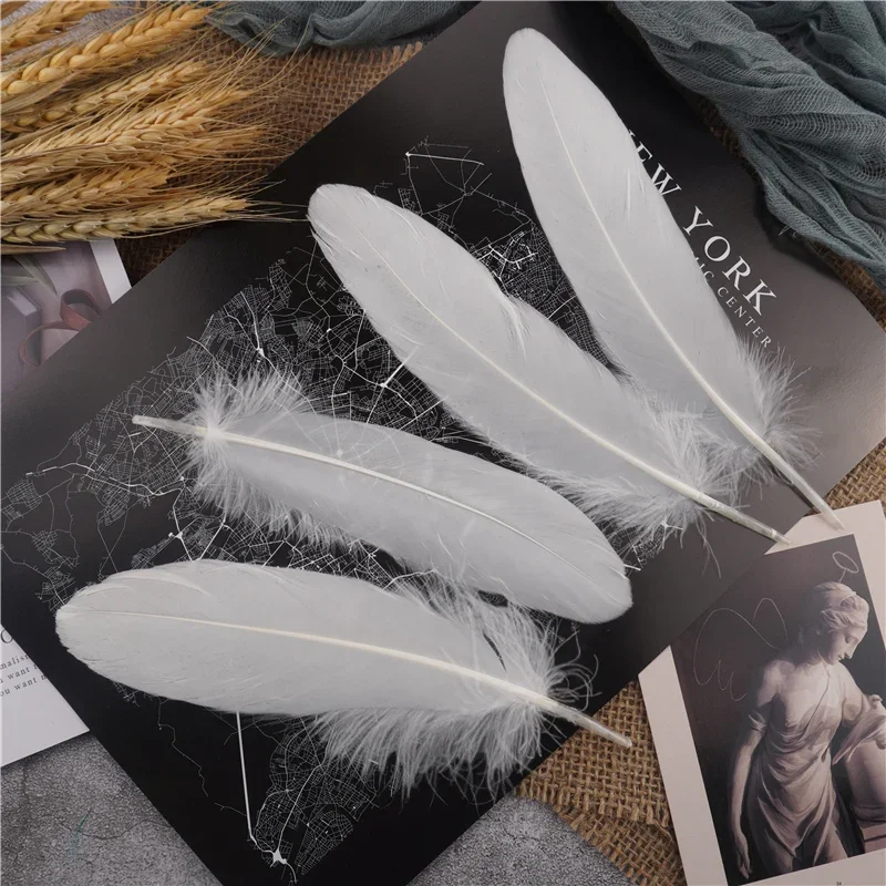 Goose Feathers 15-20cm Hard Stick Natural Handicraft Accessories Dream Catcher Feather Decoration