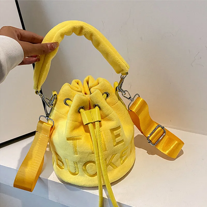 The Bucket Tote Bag for Women Shoulder Messenger Bag Female Designer Brand Cross Handbags High Quality Fluffy Bag Large capacity