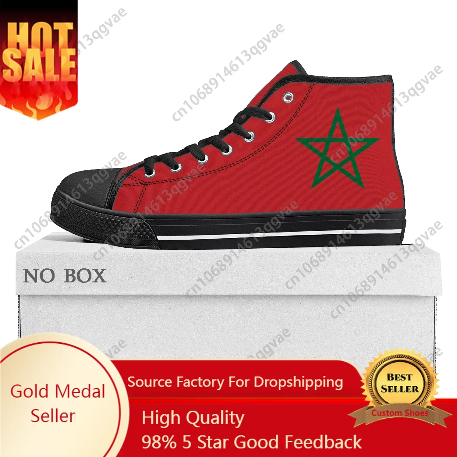 Moroccan Flag High Top High Quality Sneakers Mens Womens Teenager Canvas Sneaker Morocco Casual Couple Shoes Custom Shoe
