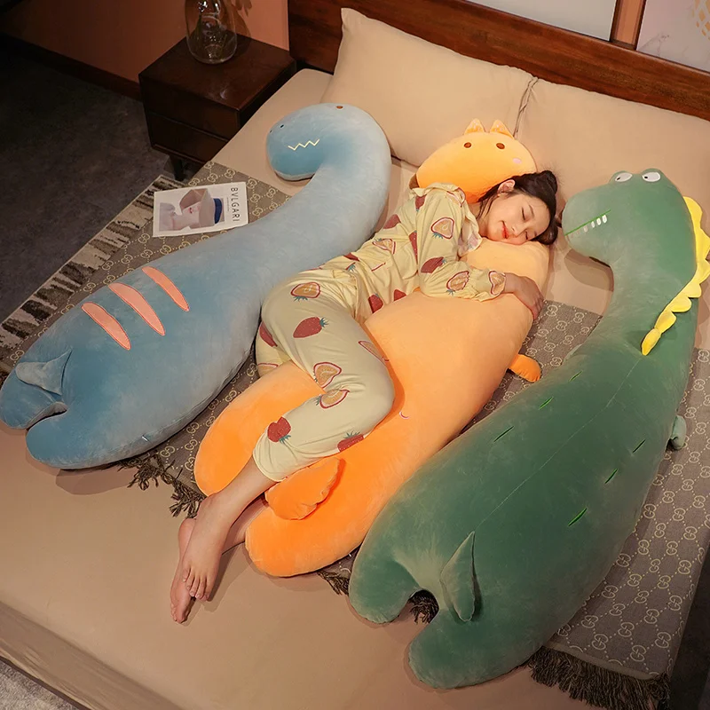 Kawaii Crocodile Dinosaur Fox Lying Plush Pillow Cute Stuffed Animals Plushie Cushion Anime Cartoon Soft Sleeping Pillow Toys