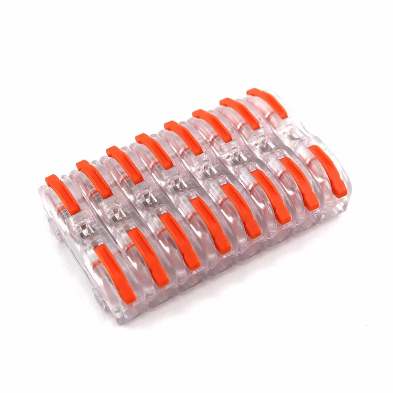 Wire Connector 222-412 2 Pin Splicing Terminal Blocks Led Strip Lighting Electric Quick Connectors Mini Conductor Rail Conector