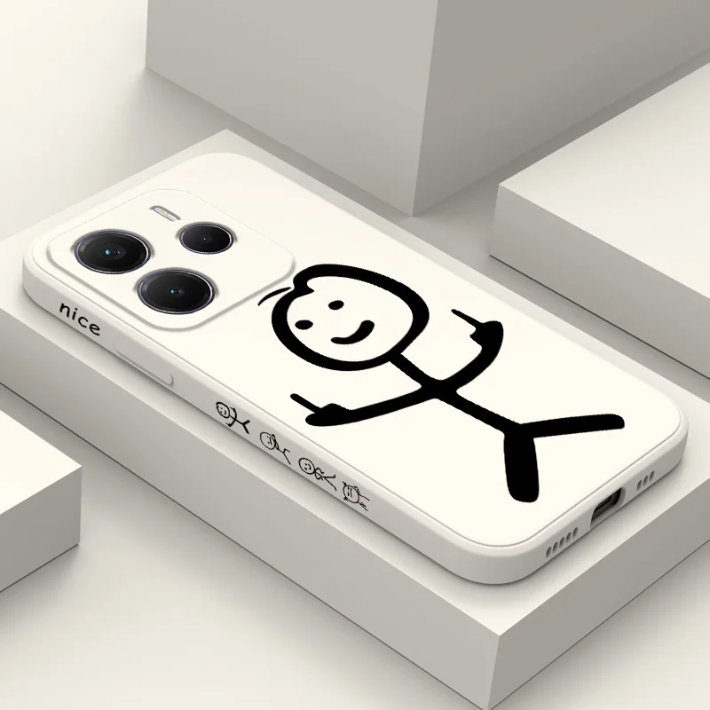 Premium Liquid Silicone Soft Cover Phone Case - Line Man Collection