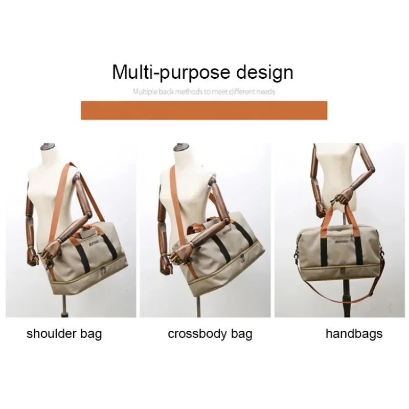 Gym Travel Bags Large-Capacity Luggage Dry-Wet Separation Sports Fitness Shoulder Bag Short-Distance Travel Handbags for Women