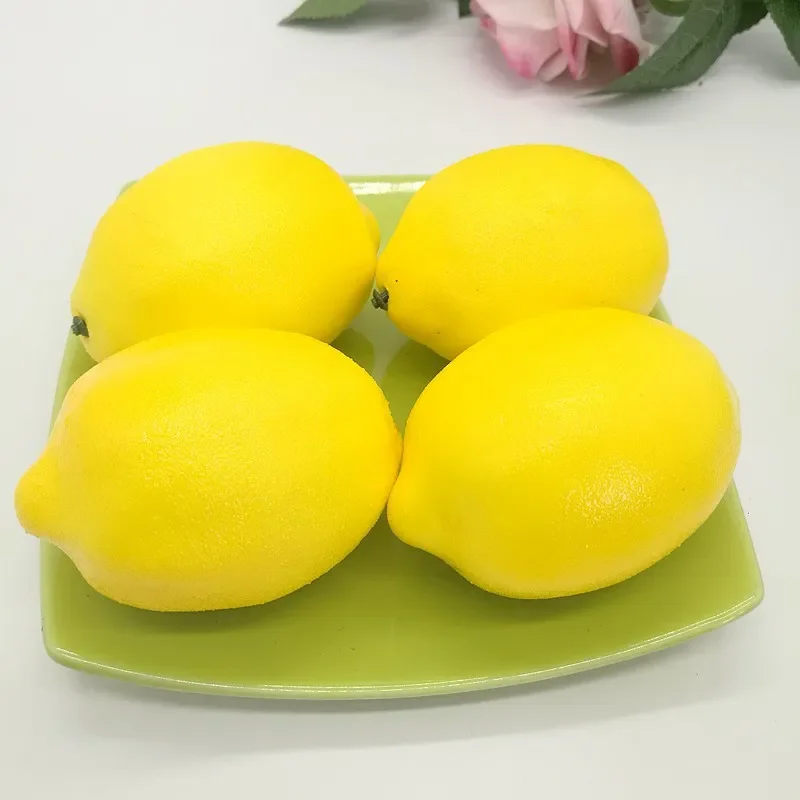 Simulation Lemon Fake Fruit Home Wedding Decoration Photography Props artificial fruits and vegetables 5/6.6cm Diameter